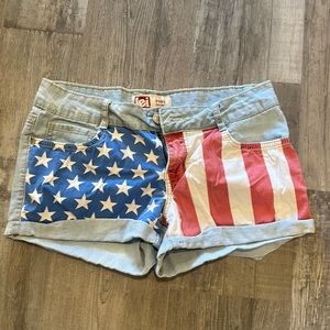 Low rise American flag vintage shorts